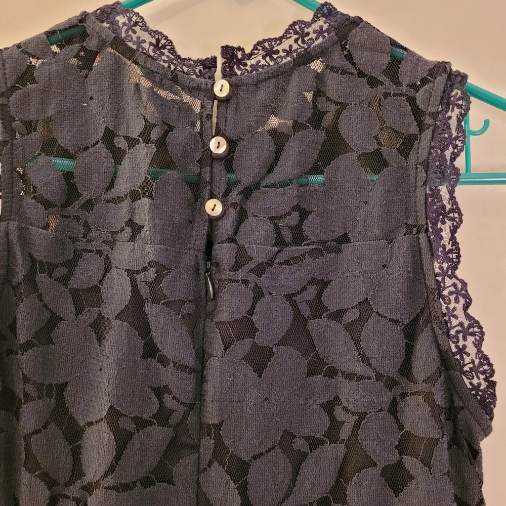 Altered State Navy Blue Sleeveless Lace dress Size Large - Picture 4 of 5